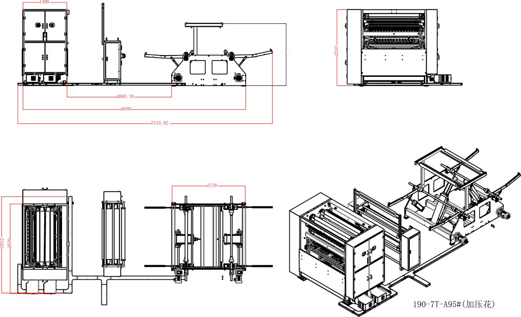 economical style full-auto facial tissue folding machine layout